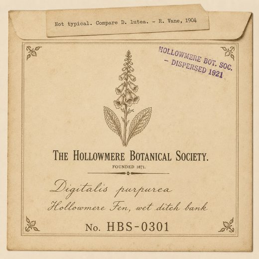A square botanical study on aged paper